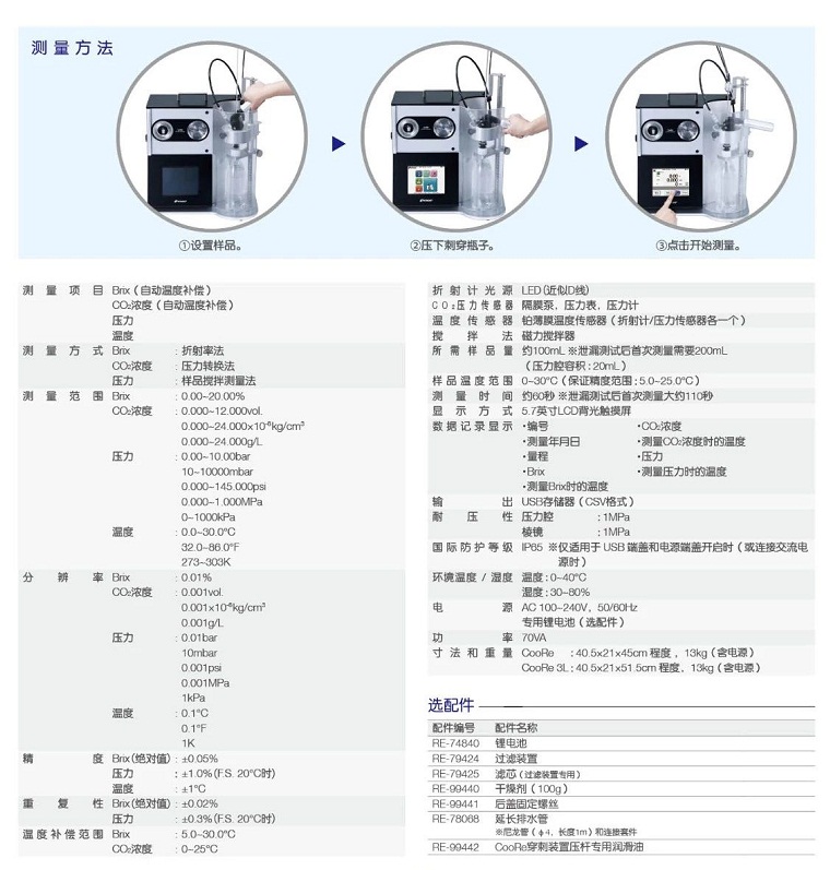 二氧化碳糖度檢測儀（碳酸飲料專用）CooRe酷爾瑞