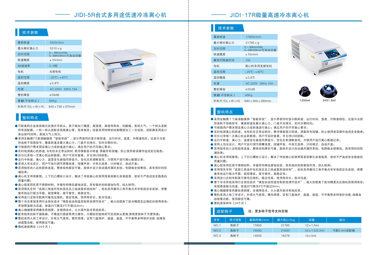 微量高速冷凍離心機(jī)JIDI-17R